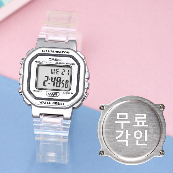 無料刻印 LA-20WHS-7A 学生 子供 女の子 ウレタン時計 d