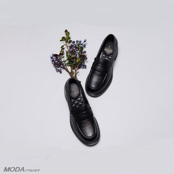 軽量クッションヒールローファーチャンキー女性ローファー1XWD43XD_GN