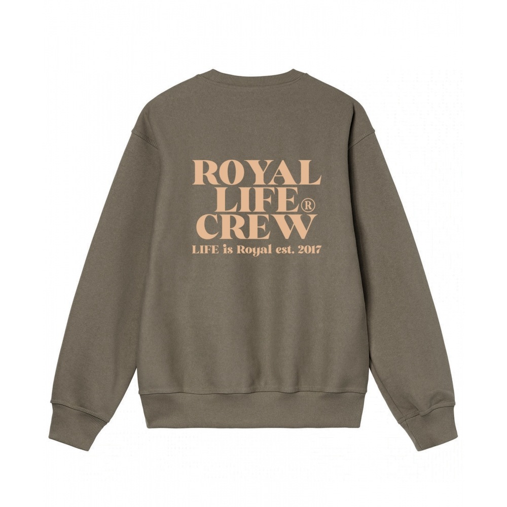 ROYALLIFE RLCN1008クルーバックロゴ起毛マンツーマン - トープ