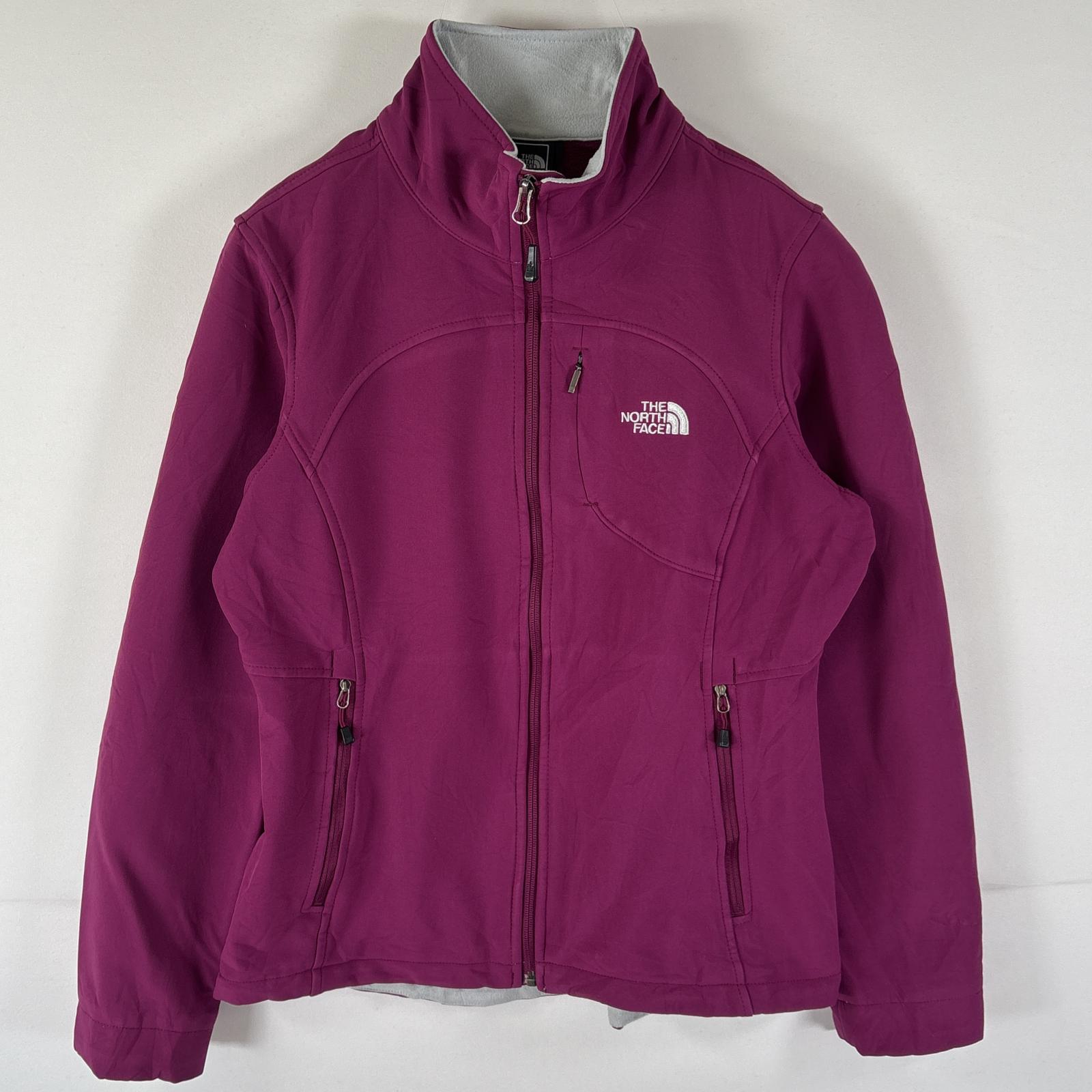 古着 シェルジャケット フルジップ ナイロン ロゴ刺繍 M パープル レディース