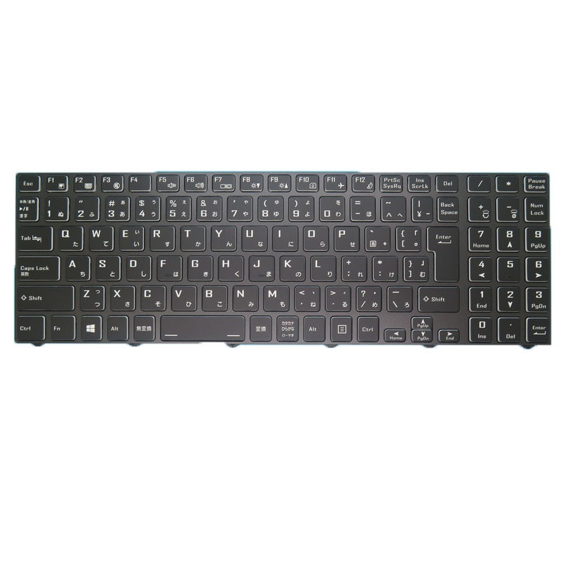 ノートパソコンのバックライト付きキーボード 用ラ CLEVO NH77ERQ NH77DDW N15Z3 PB70 PB71 PB50 PB51 日本語 JP ブラックフレーム