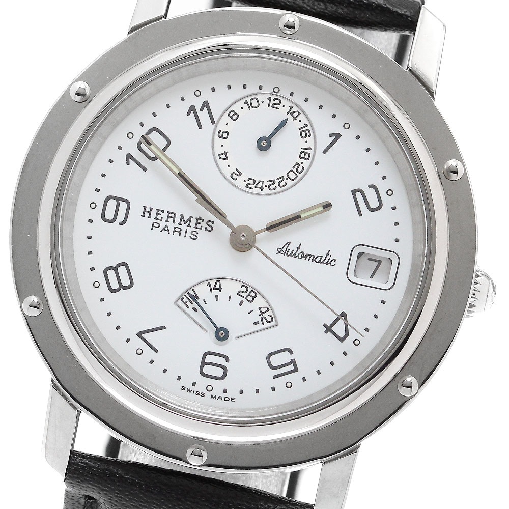 エルメス HERMES CL5.710 クリッパー デイト GMT 自動巻き メンズ 内箱・保証書付き_891034【中古】
