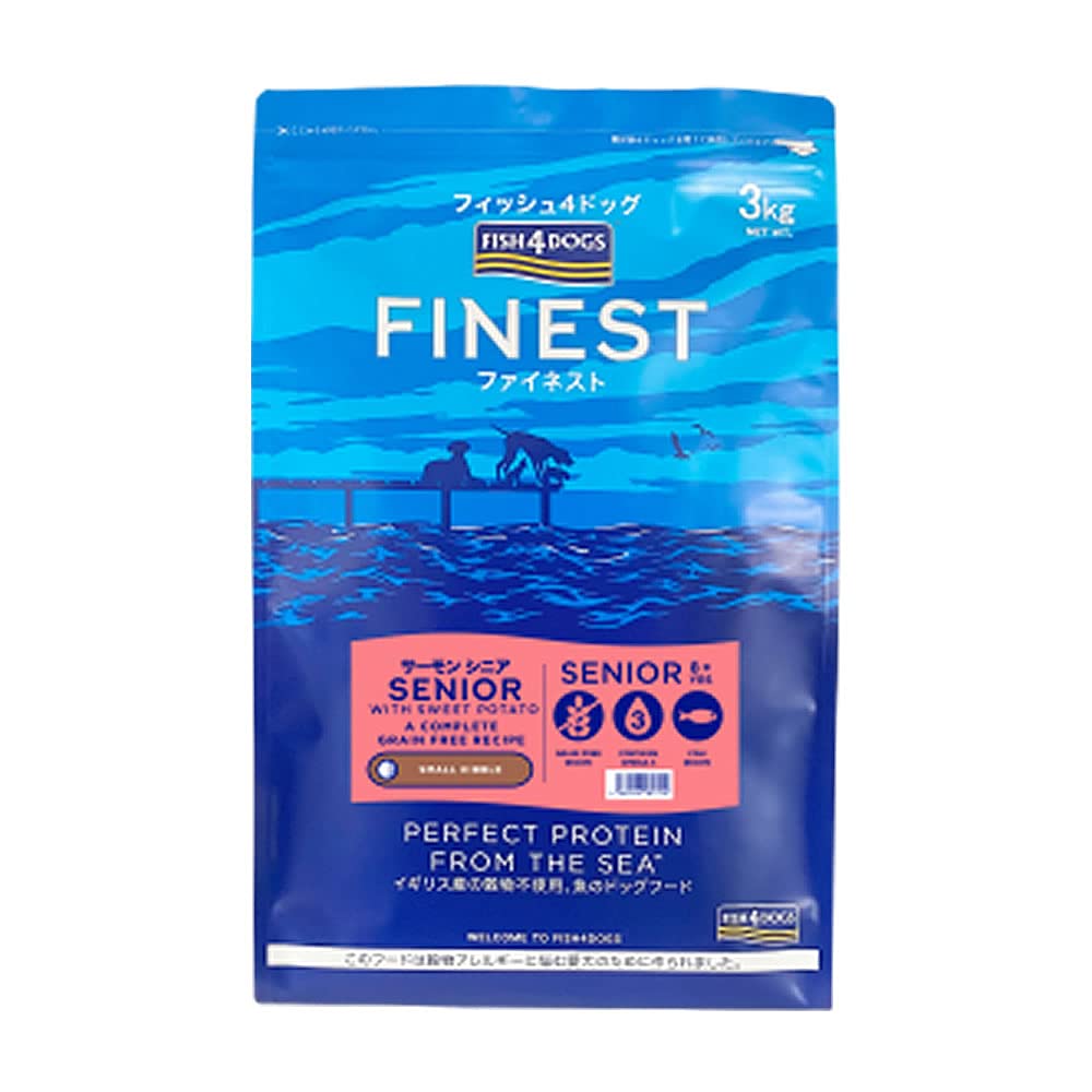 全国送料無料 フィッシュ4ドッグ FISH 4 DOGS ドッグフード ファイネスト サーモン シニア小粒 3kg