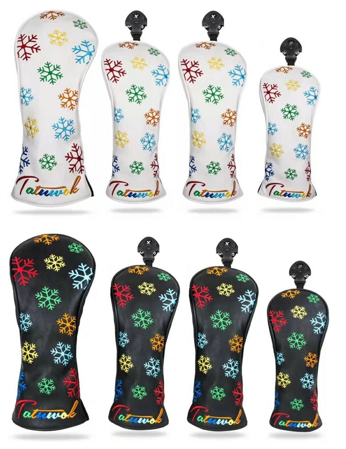 ゴルフ ヘッドカバー ドライバー440cc 460cc 用 カバー ウッド カバー ユーティリティ UT カバー 4点セット 防水仕様 雪の花