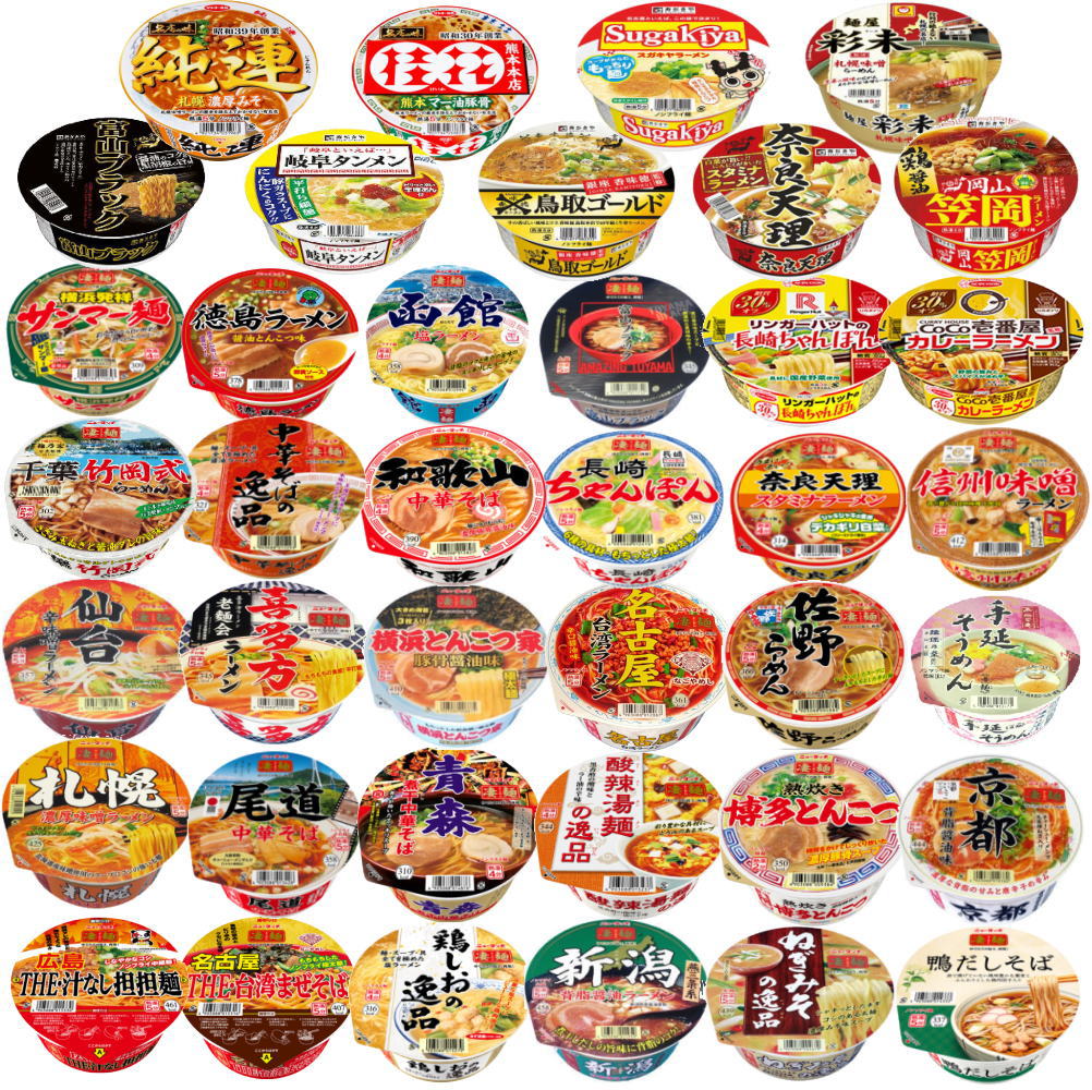 ご当地カップ麵 繁盛店ラーメン 凄麺 彩未 純連 桂花 CoCo壱番屋 リンガハット等鉄板36セット