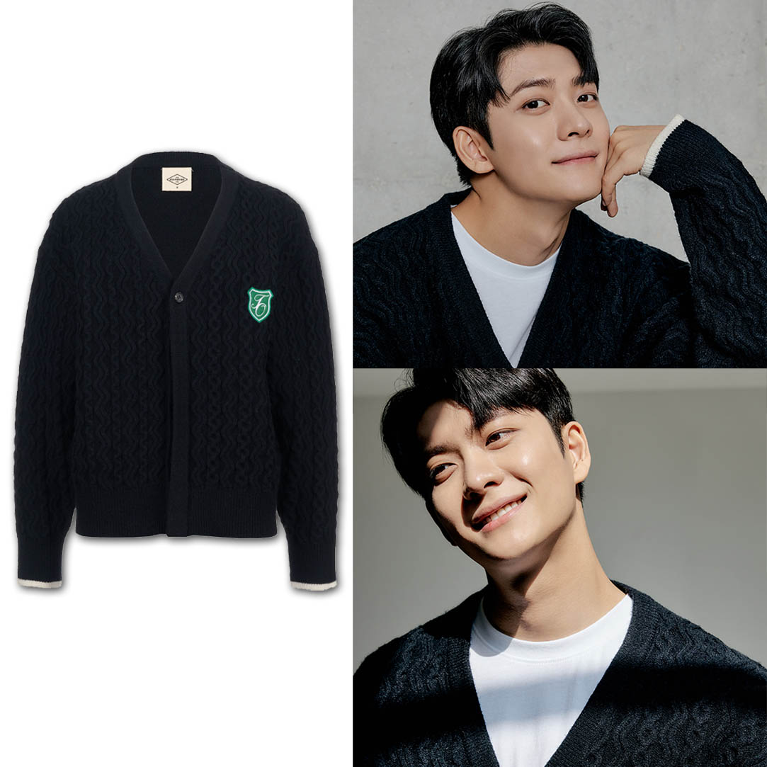 [ウヨンウ弁護士は天才肌 カンテオ着用]TOワッペンカーディガン[BLACK] To Wappen Cardigan KangTaeOh Pick
