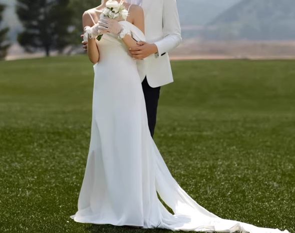 ウエディングドレス キャミソール 背中見せ オフショルダー エレガント 前撮り