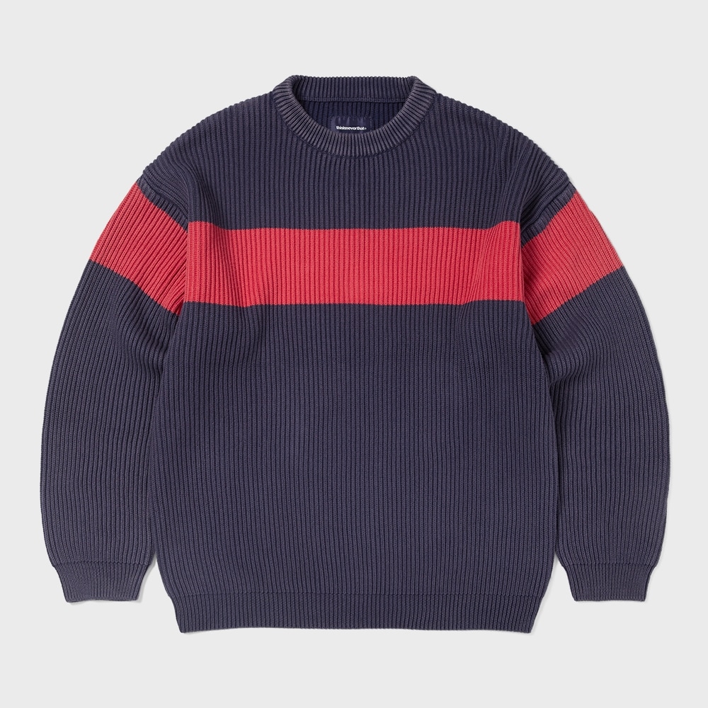 ディス・イス・ネヴァー・ザット・ディスティンテッドブロックニットセーターネイビー 14,072円