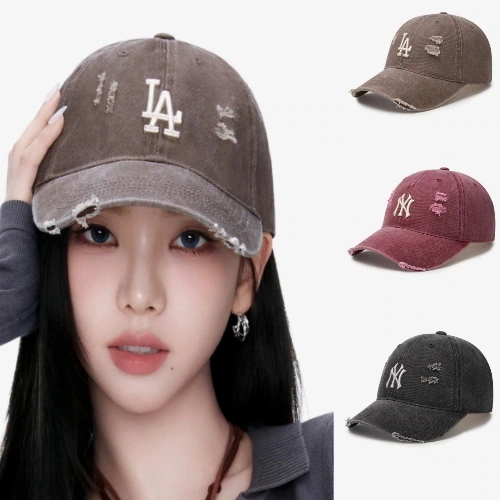 [カリナ着用]ダメージウォッシングアンストラクチャーLAボールキャップ/韓国芸能人帽子/アイドルスタイル 5,254円