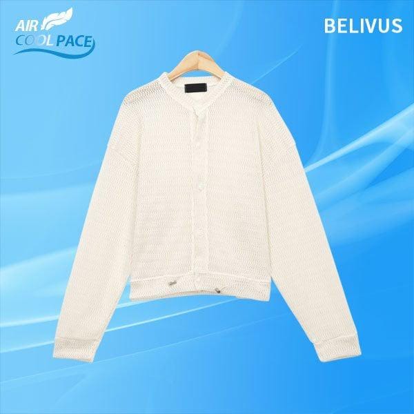 メンズ夏長袖クロシェニットカーディガンBRG040