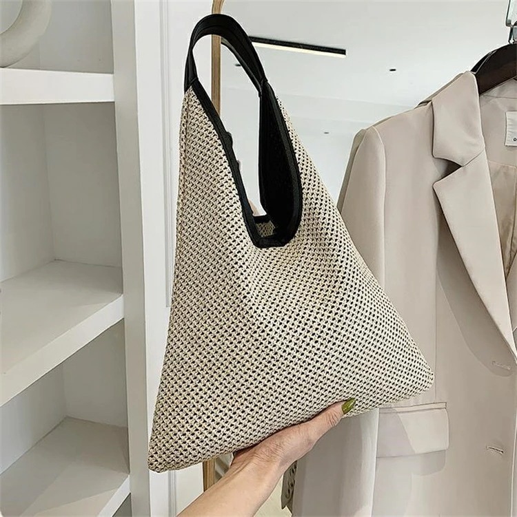 リピーター多数 草編みバッグ トレンド ファッション シンプル ステンシル ショルダーバッグ[K](T)