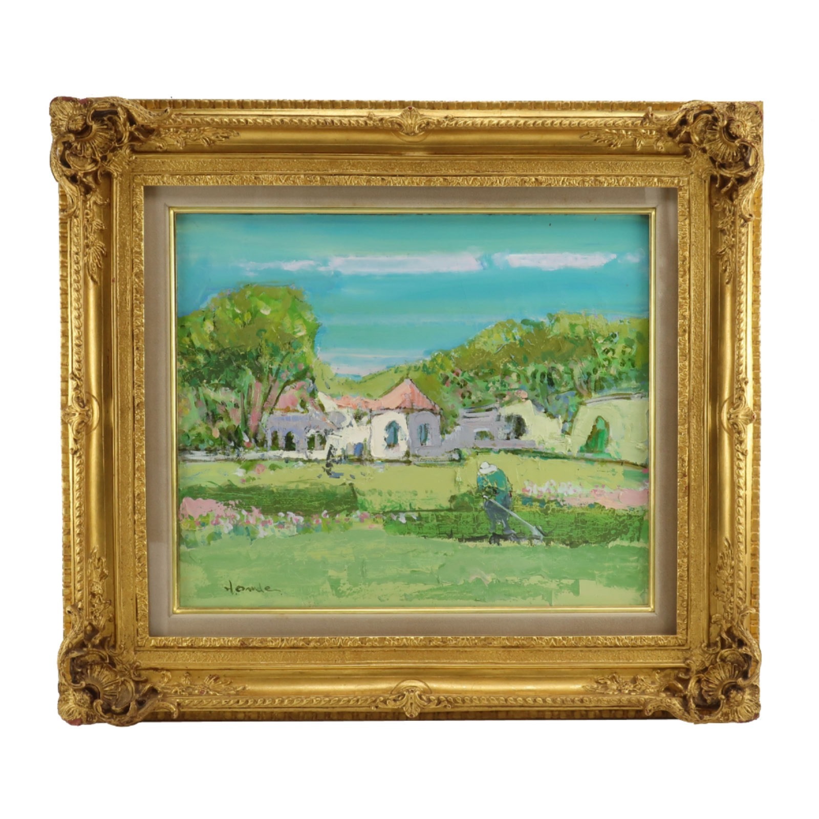 大前 博士 『マドリード近郊』 風景画 油絵 絵画 _ 中古品