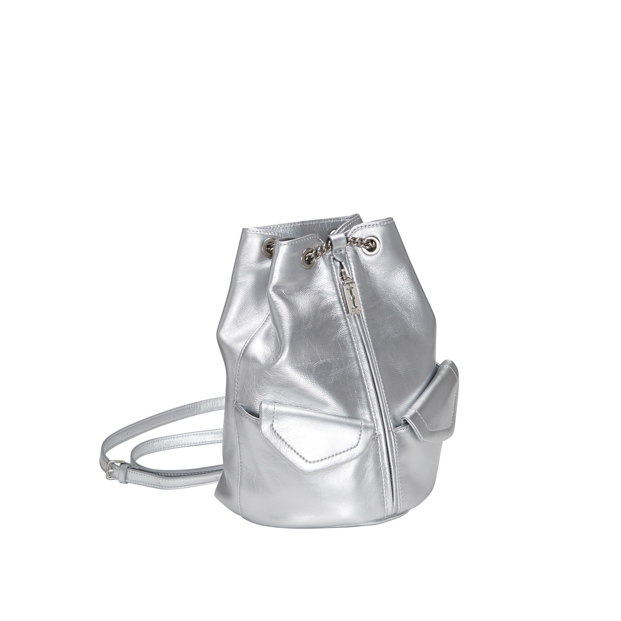 【VUNQUE】 OCCAM DOUX DOUBLE POCKET CHAIN BACKPACK M : SILVERリュック・デイパック