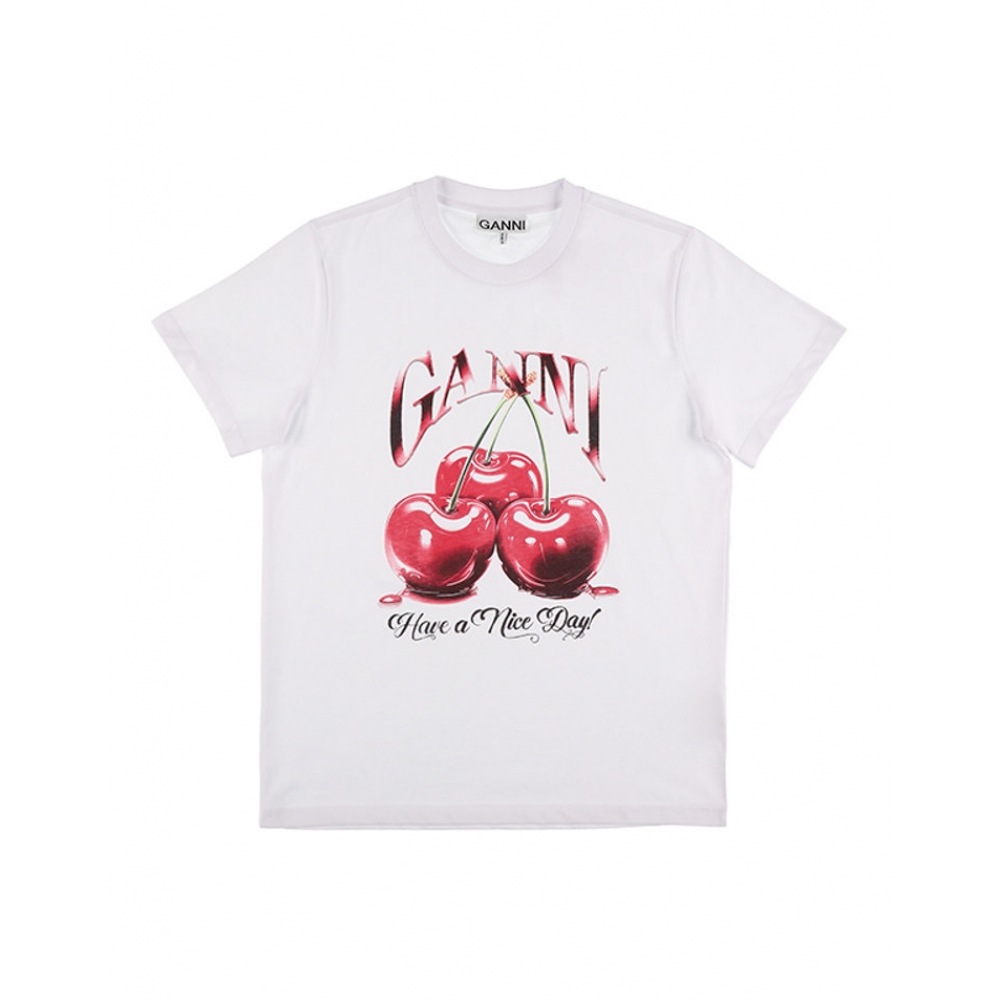 ギャニ T4004 151 チェリーロゴプリントレディースショートスリーブTシャツ