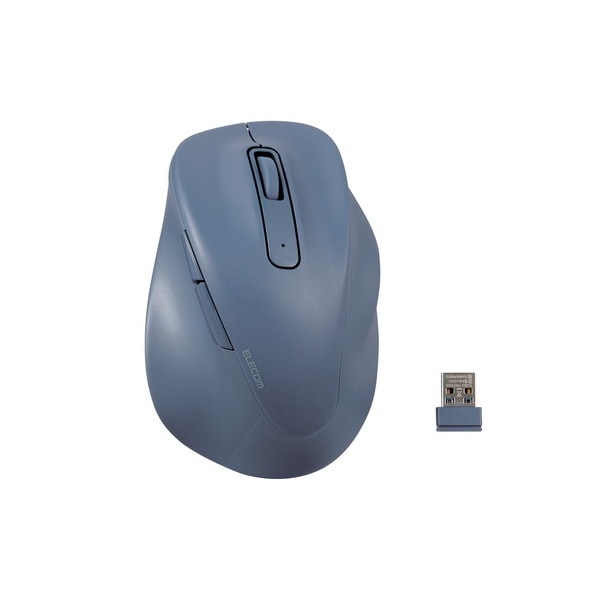 M-XGL30DBSKBU ワイヤレスマウス 静音 無線 2.4GHz 5ボタン 右手専用 抗菌 Lサイズ EX-G ブルー メーカー直送