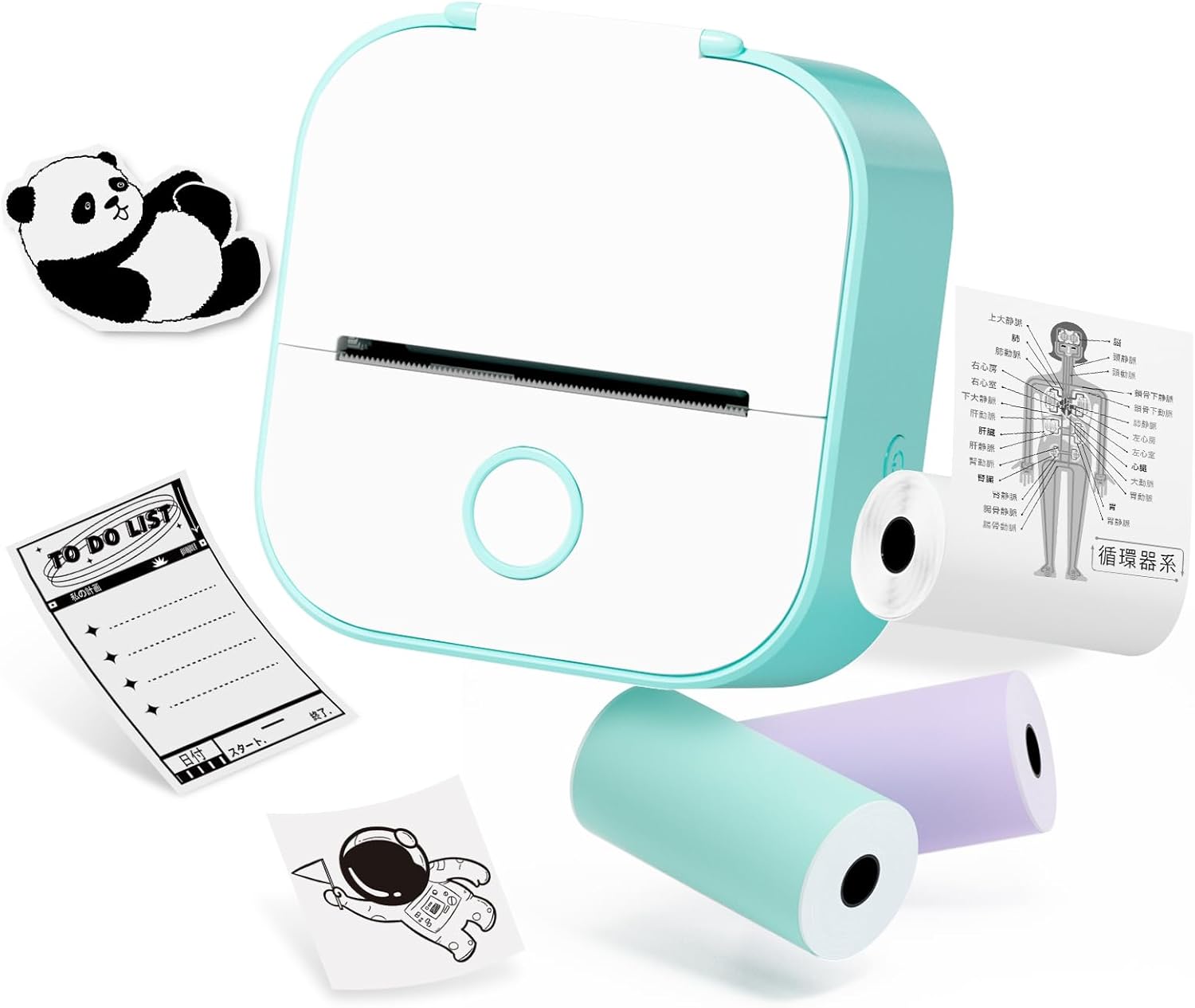 Memoqueen T02 ミニプリンター ポケットプリンター モバイルプリンター サーマルプリンター ミニプリンター スマホ対応 インクレスミニプリンター ワイヤレスBluetooth接続 写真/シ