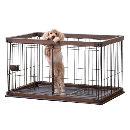 アイリスオーヤマ 犬 サークル ウッディサークル ロータイプ ウォールナット 小型犬用 幅97.5×奥行66.5×高さ55.5cm PWSR-960LV 11,173円