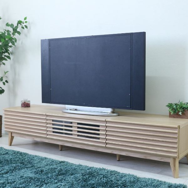 テレビ台 テレビボード 約幅176.5x奥行42.5x高さ38cm ナチュラル ルーバー 脚付き リビング ダイニング インテリア家具