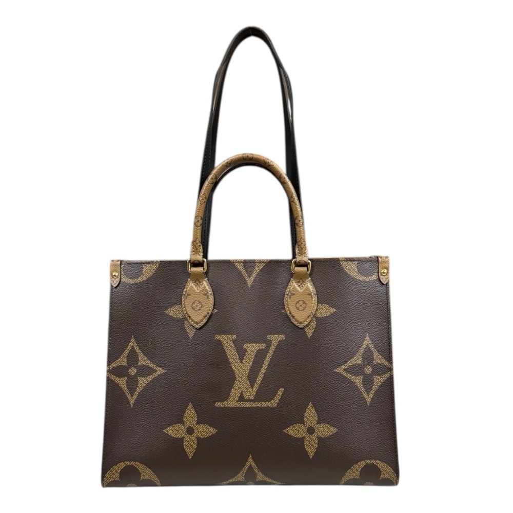 ルイヴィトン オンザゴーMM モノグラムジャイアント ショルダーバッグ モノグラムキャンバス M45321 ブラウン LOUIS VUITTON 中古 美品