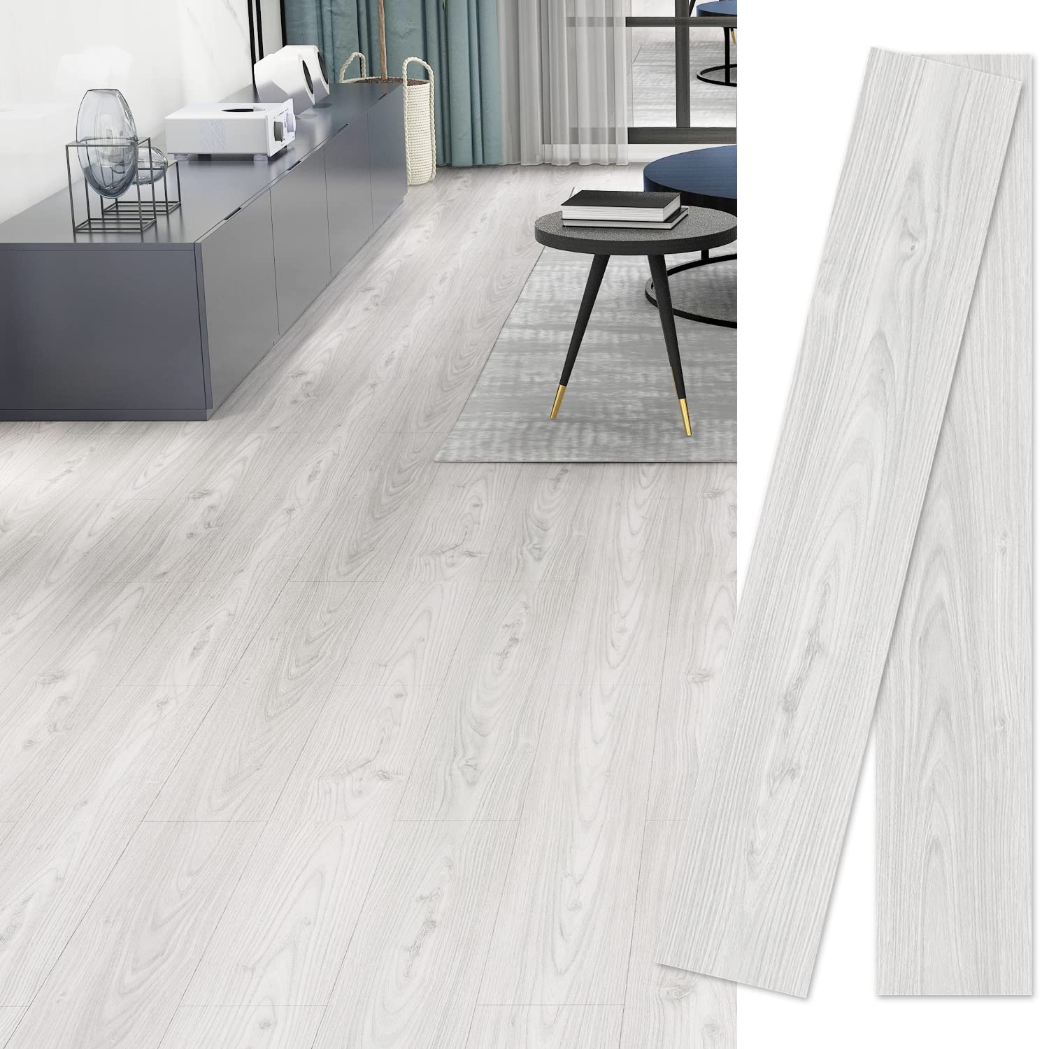 フロアタイル 置くだけ 配送込み 6畳 72枚入り 木目 クッションフロア 床 フロア シート 賃貸 フロリング リメイクシート トイレ キッチン 玄関 防水 はがせる diy 床材 （柄番号56） 8,732円