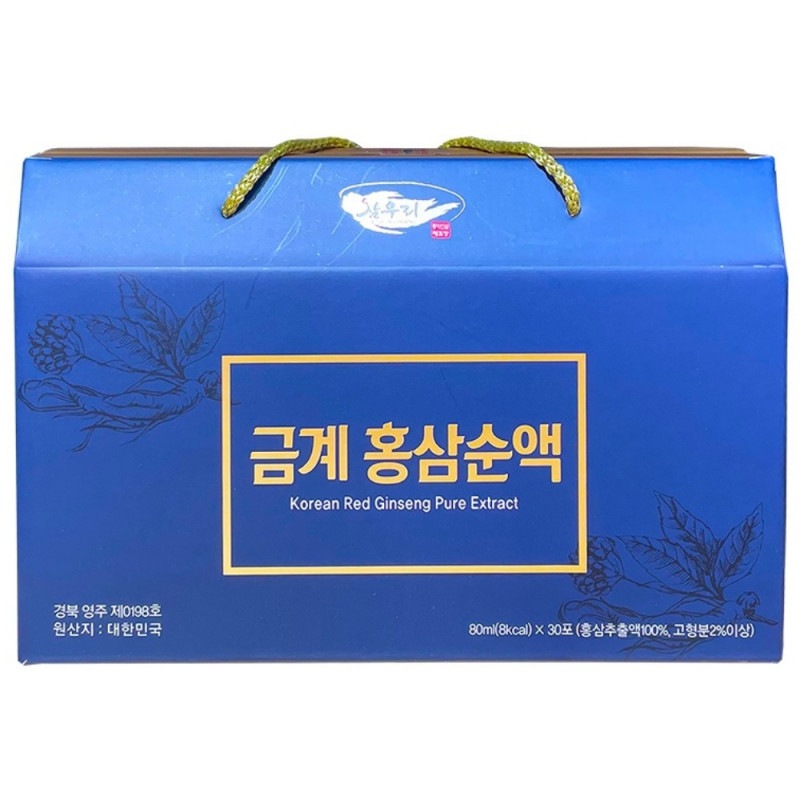 [サムウリ]金系紅参純液6年根紅参100％（紅参筋90％紅米参10％）80ml×30パック