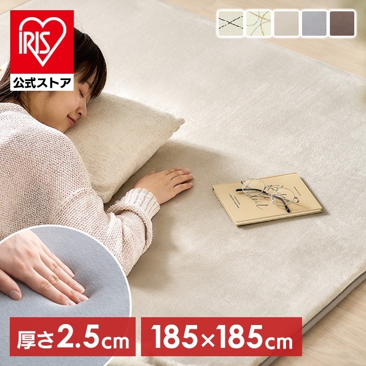 【公式】ラグ 2畳 カーペット ラグマット 厚手 2.5cm 絨毯 防音 滑り止め オールシーズン らぐ ふっくらウレタンラグ ORG-25C1818 *