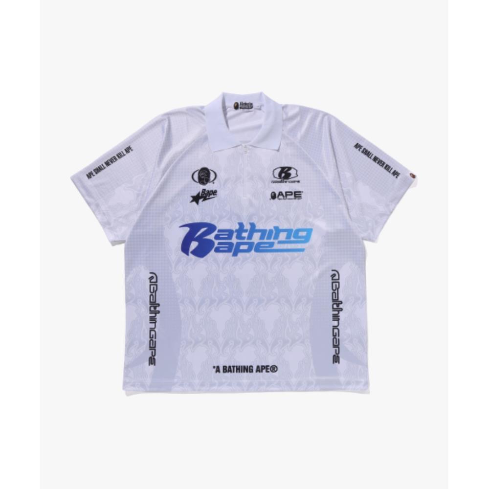 BAPE Flame Pattern Overall Print Half Zip Relaxed Fit Po