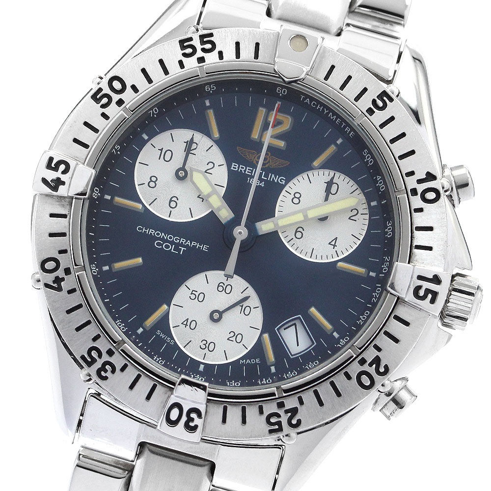 訳あり ブライトリング BREITLING A53035 コルト クロノグラフ デイト クォーツ メンズ _896380【中古】