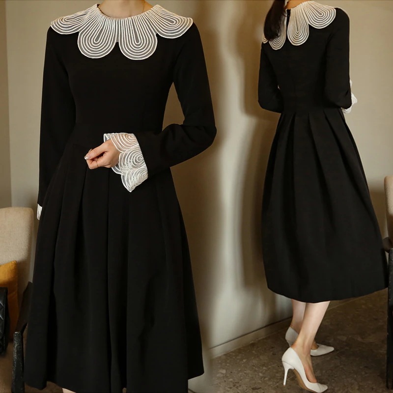フレンチワンピース ブラックワンピース ヘップバーンスタイル. ワンピース ドレス ワンピース
