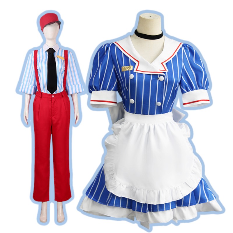 Monenjoy コスチューム　初音ミク×メズマライザー　重音テト　メイド服　カフェ服　コスプレ衣装 舞台衣装　ウィッグついか可能　イベント　仮装　ハロウィン　衣装