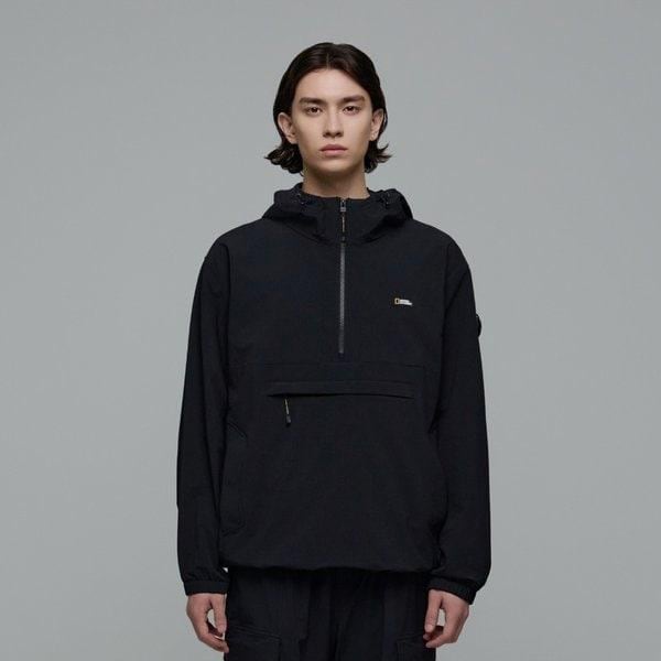 N243UFT930 アルケロン ウーブン ストレッチ フード アノラック CARBON BLACK