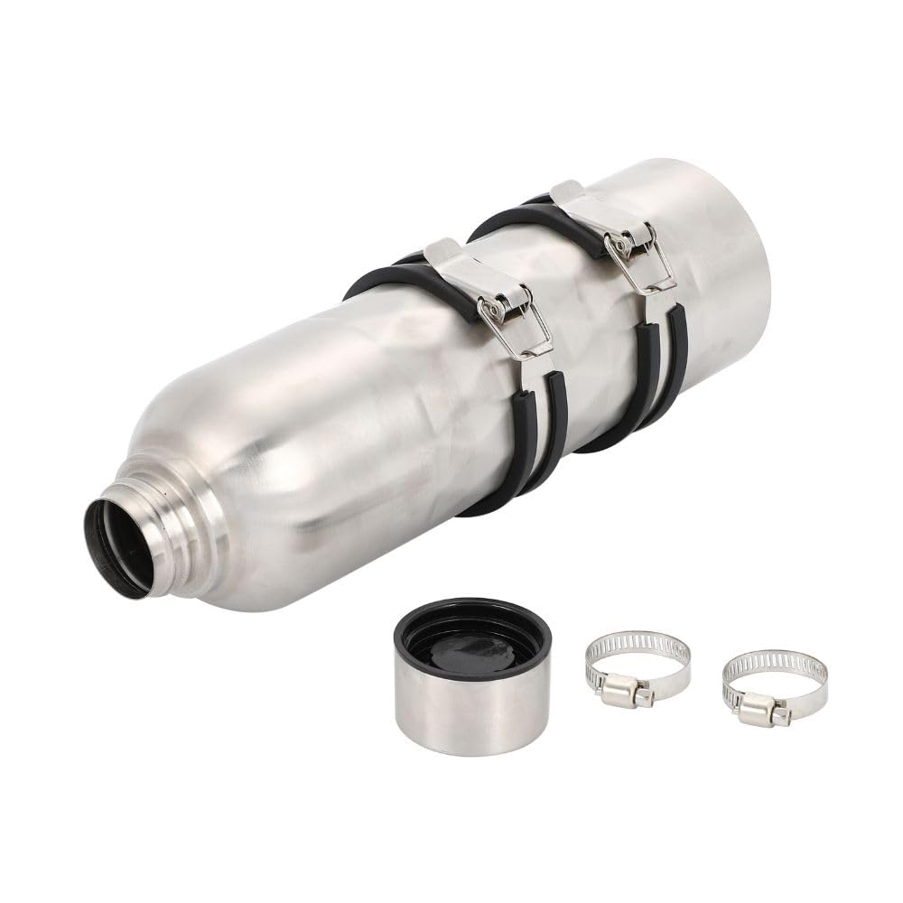 【one+lifestyle】バイク用 予備ガソリンタンク エマージェンシータンク 1.5L 携行缶 ステンレス製 固定バンド付属 ツーリング必携 汎用