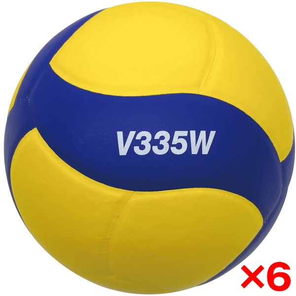 【6個セット】 V335W 6 バレー5号 練習球 貼 黄/青