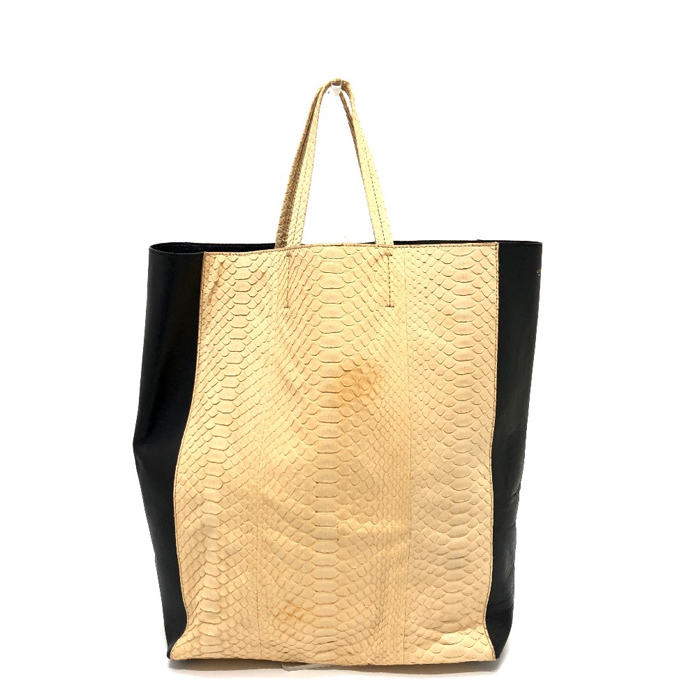 トートバッグ ホリゾンタルカバ スモール ハンドバッグ カバン バッグ パイソン/レザー ベージュ