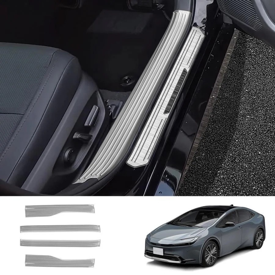 新型 プリウス 60系 スカッフプレート サイドステップガード PRIUS 60系 カスタム パーツ ステンレス サイドステップガーニッシュ 傷防止 車体保護
