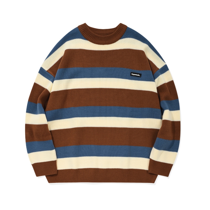 [TXT ヨンジュン 着用] wappen logo mix color sweater 韓国 アイドル メンズ レディース ニット セーター 大きいサイズ