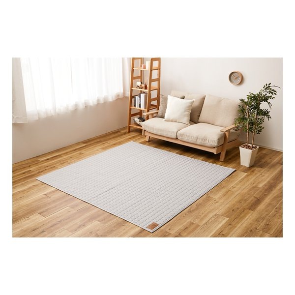 スウェットキルトラグ ココン 約190×240cm 洗濯可 ホットカーペットカバー グレー 240638022