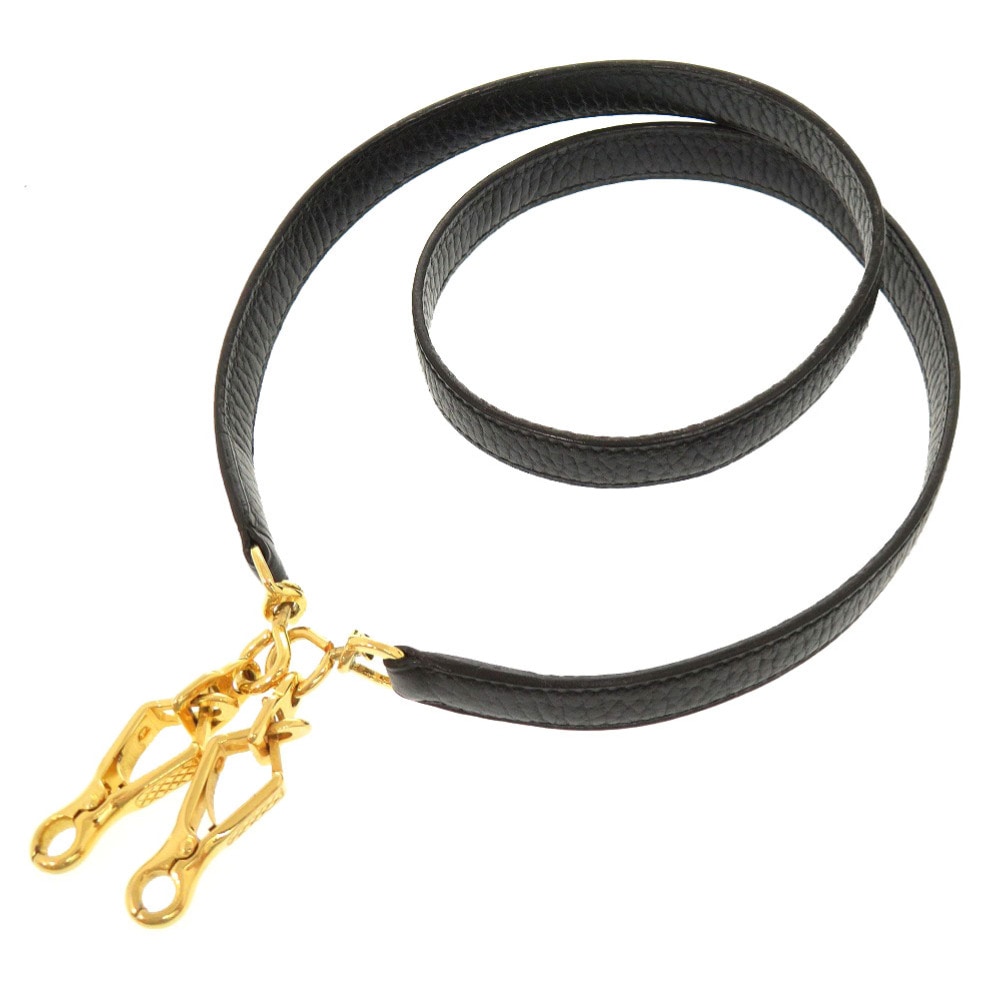 美品 ケリーストラップ ショルダーストラップ アルデンヌ/アルデンヌ ブラック 1211【中古】 レディース