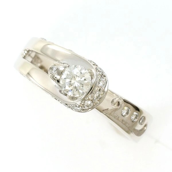 PT900 プラチナ リング 11号 ダイヤ 0.24 0.18 VS1 鑑定書 ジュエリー 中古