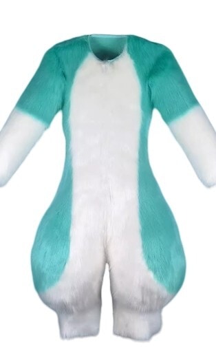 着ぐるみ ケモノ体 ミントグリーン Bタイプ 全身 ケモノ マスク ファースーツ ぬいぐるみ コスプレ コスチューム