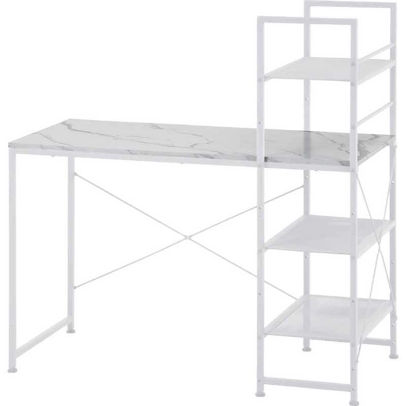 不二貿易　左右組み換えラック付きデスク ルカ ストーン 大理石 8,234円