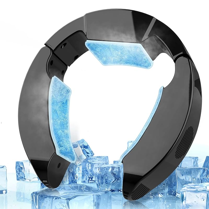 即納：【2022ペルチェ素子冷却技術・3つ冷却ブレート搭載】ネッククーラー 首掛け扇風機 先端半導体冷却 3つ冷却ブレート付き バッテリー内蔵なし USB給電式 強弱モード 最大-16℃冷やす サイズ