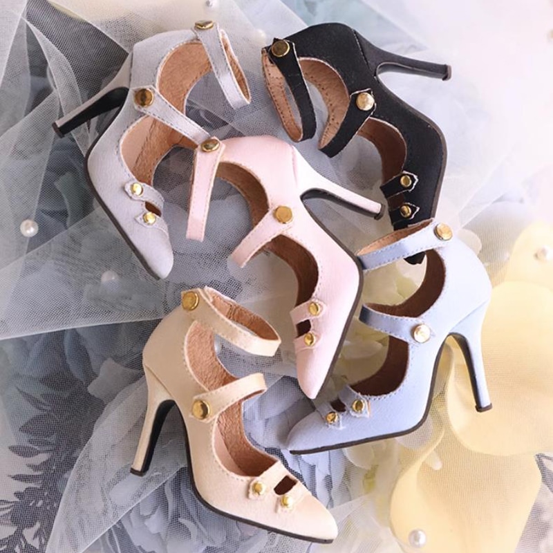 1/3 BJD ドール靴 古銅ボタン ハイヒール 6色 SD16/SDGR/DD女の子サイズ球体関節人形用