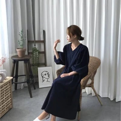 ロングワ パーティードレス 秋冬 ワンピース ドレス 水陸両用ワンピース Vネック無地おしゃれ tシャツワンピースロング2wayワンピースリネンワンピース ワンピースキャミワンピース リネ