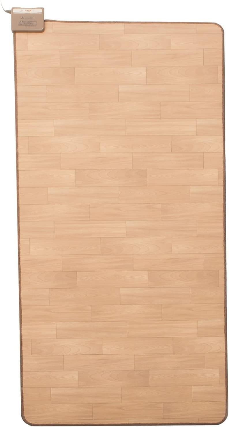 [山善] ホットカーペット フローリング調 電気カーペット 1畳 (176cm×88cm) 防水加工 温度調節5段階 ダニ退治機能 ライトブラウン YZC-109FL(LBR)