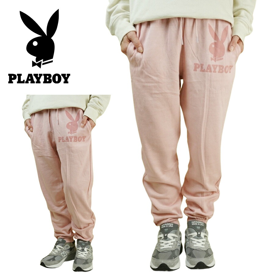 レディース パンツPLAY BOY SWEAT PANTSプレイボーイ スウェットパンツPINK(ピンク) 女性用 ズボン ウサギ ロゴ スウェット カジュアル
