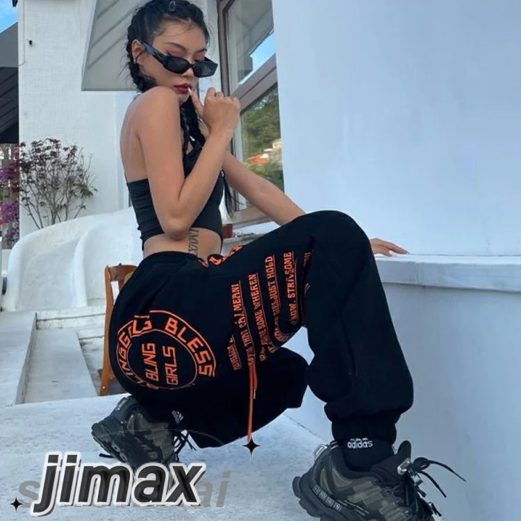 ロゴプリントパンツ ダンスパンツ 目立つ ボトムス ロゴ 英文字 ジョガーパンツ トラックパンツ スウェットパンツ ブラック ダンス パンツ ヒップホップ 大きいサイズ ウエスト ゴム レディース 部 6,728円