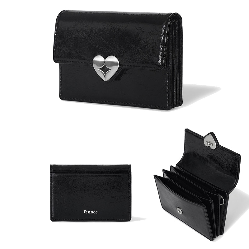 HEARTY ACCORDION POCKET - BLACK / アコーディオンカードケース