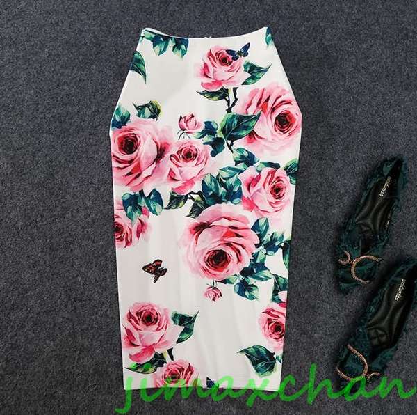 サマー　レディース　花柄　タイトスカート キシスカート　フレア　フォーマル　マーメイドラインスカート　ッチタイトスカート