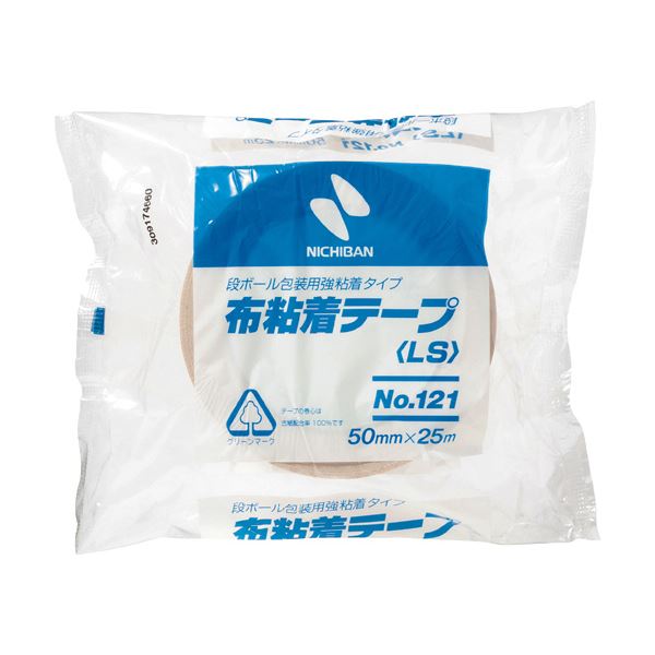 (まとめ) ニチバン 布粘着テープ No.121 中軽量物封かん用 50mm×25m 黄土 121-50 1巻 (×30セット)